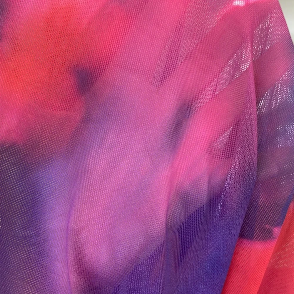 NWT SHEIN Size S/US 4 Red & Purple Tie Dye Midi Cami Dress
